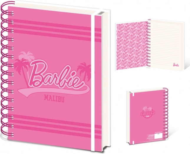A5-ös gyűrűs jegyzetfüzet BARBIE (Malibu) – vonalas