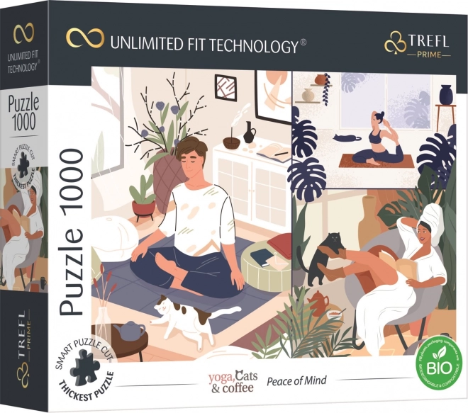 TREFL UFT Puzzle – Jóga, macskák és kávé, 1000 darab