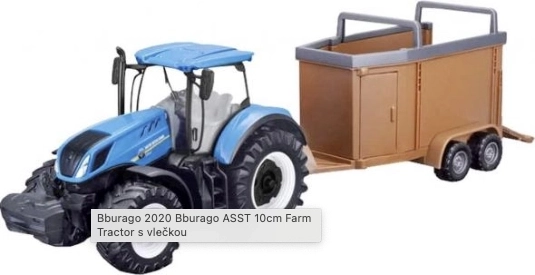 Traktor utánfutóval Bburago 10 cm