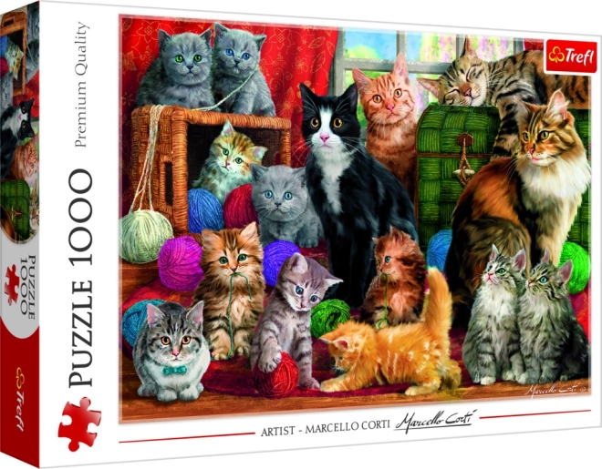 Trefl 1000 darabos puzzle „Macskatalálkozás”
