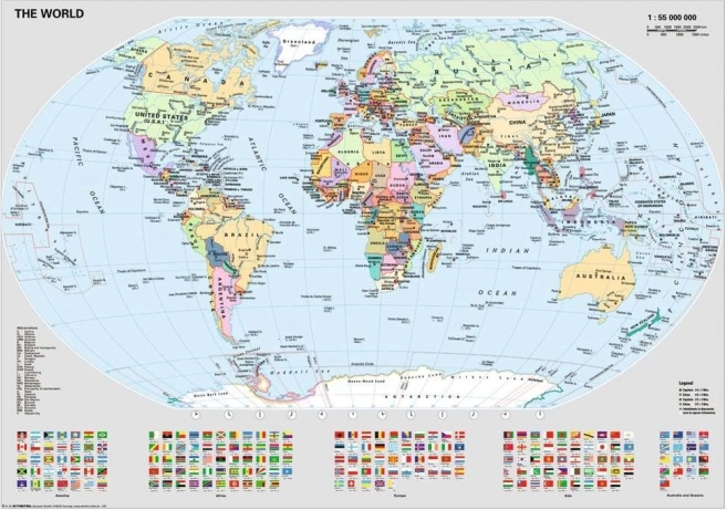 Politikai világtérkép Ravensburger puzzle 1000 darab