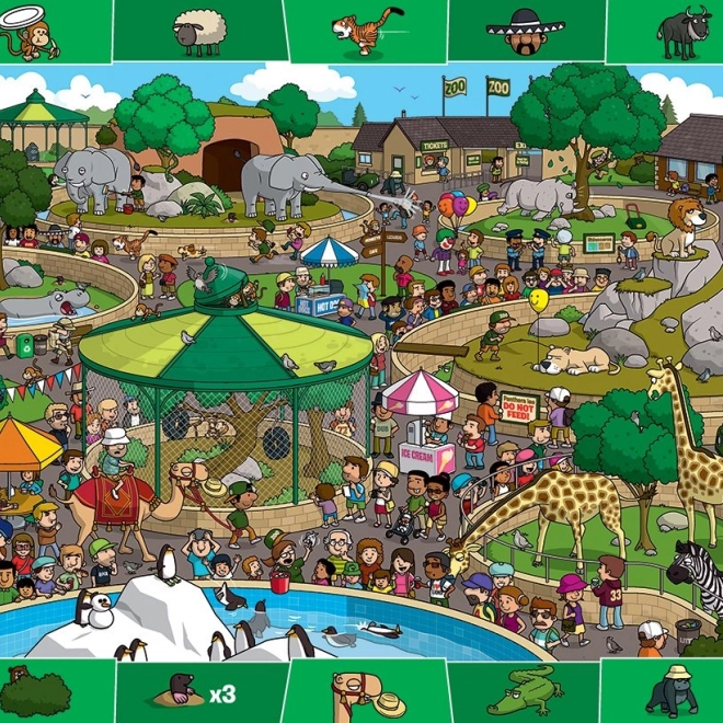 Eurographics Spot & Find – nap a zoóban, 100 darabos puzzle