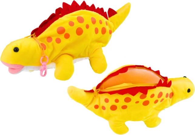 Plüss dinoszaurusz tolltartó és bújóhely sárga