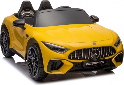 Gyermek elektromos autó MERCEDES AMG SL63 – sárga, lakkozott