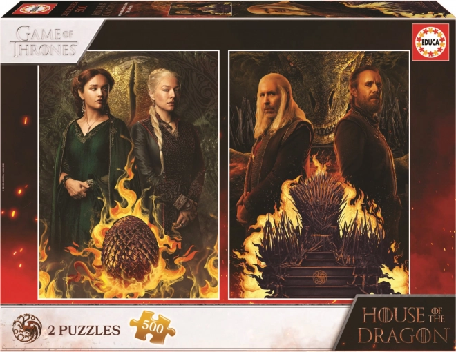 Educa puzzle Sárkányok háza 2×500 darab ragasztóval
