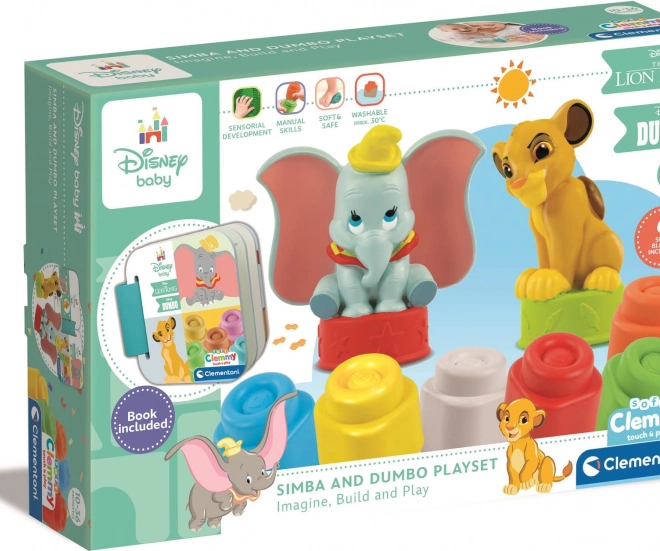 Soft Clemmy puha kockák könyvvel DISNEY Szimba és Dumbo