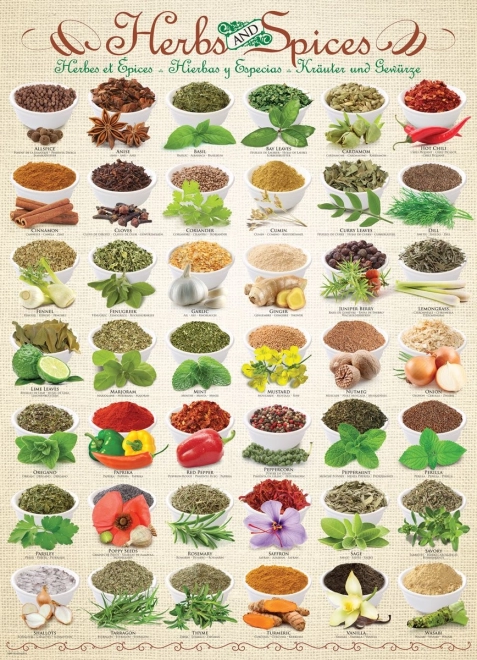 EUROGRAPHICS puzzle – gyógynövények és fűszerek, 1000 darabos