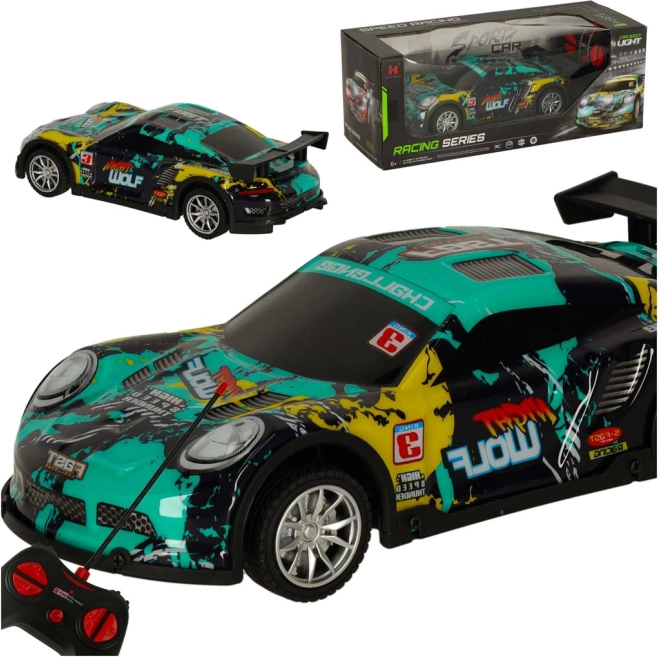RC sportautó NIGHT WOLF kék‑zöld