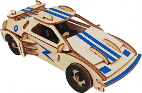Woodcraft fa 3D puzzle Versenyautó