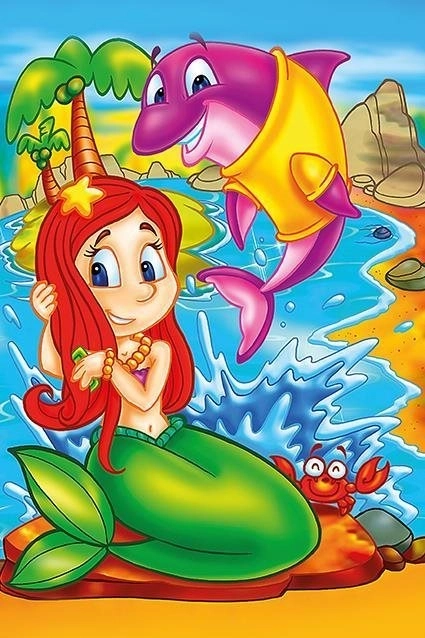 fa puzzle sellőlány és barátai 16 darabos