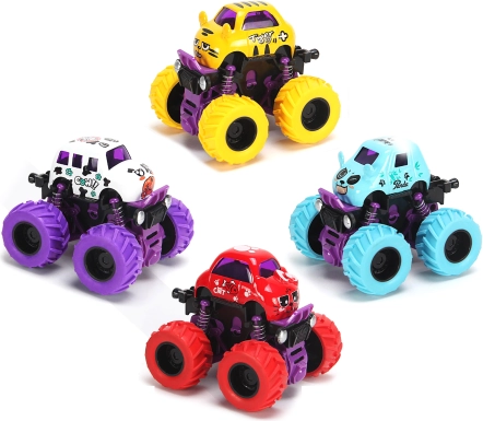 Fém Bigfoot mini autó 9 cm visszahúzós