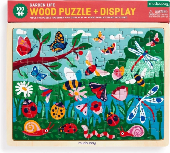 Fa puzzle MUDPUPPY – élet a kertben, 100 darab