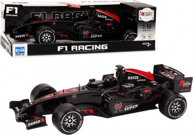 F1 versenyautó felhúzós meghajtással 1:10, fekete hangokkal