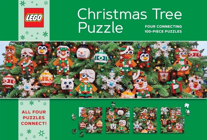 Puzzle LEGO karácsonyfa 4×100 darab