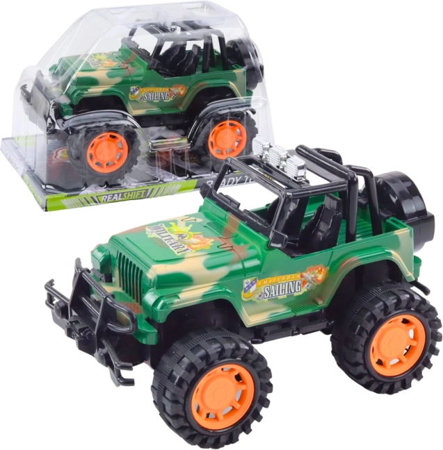 Nagy, gyerekeknek készült katonai terepjáró off-road – zöld