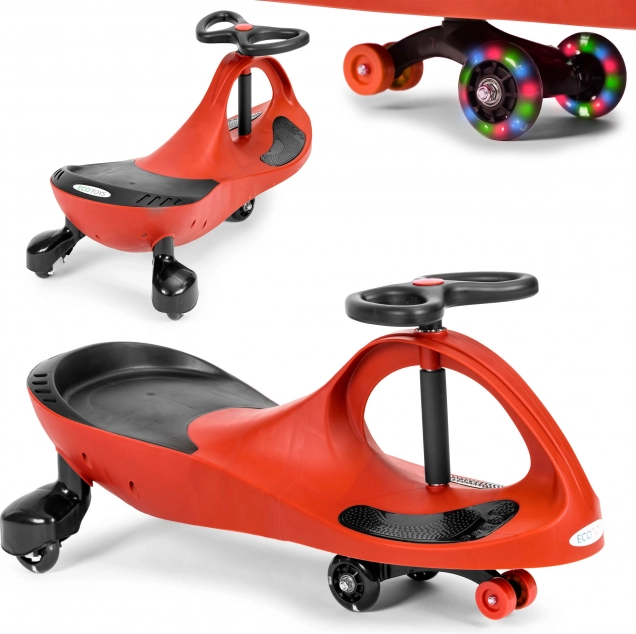 Wiggle car futóbicikli LED kerekekkel – ECOTOYS, piros