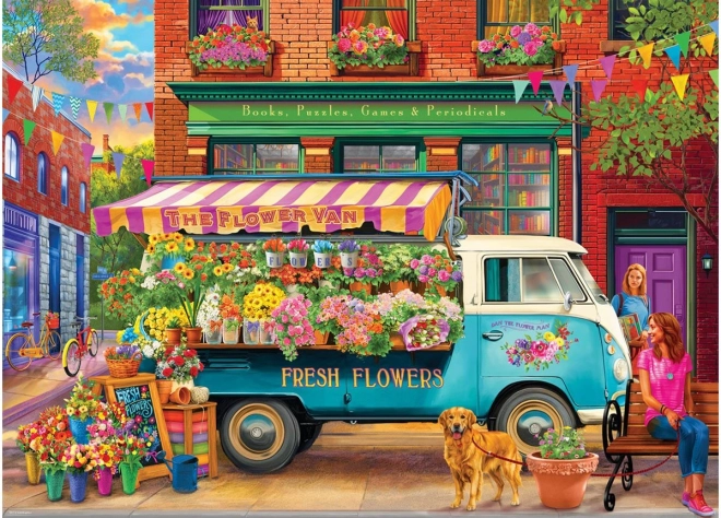 EUROGRAPHICS puzzle Virágfutár furgon 1000 darab