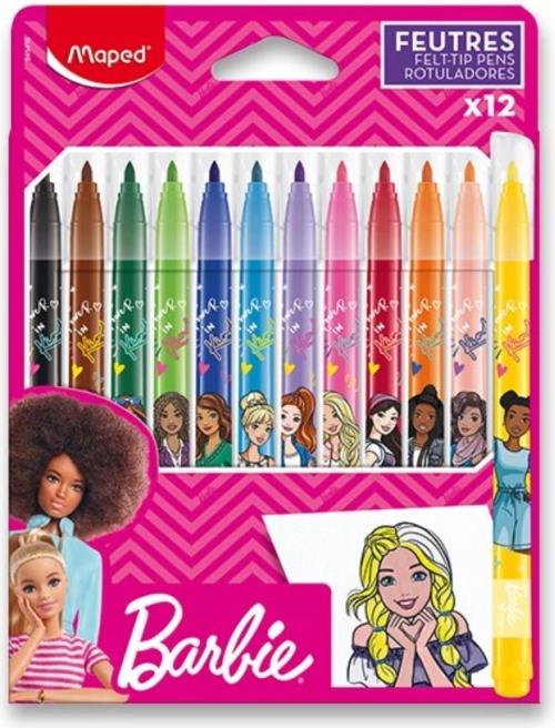 MAPED Barbie filctoll készlet, 12 db