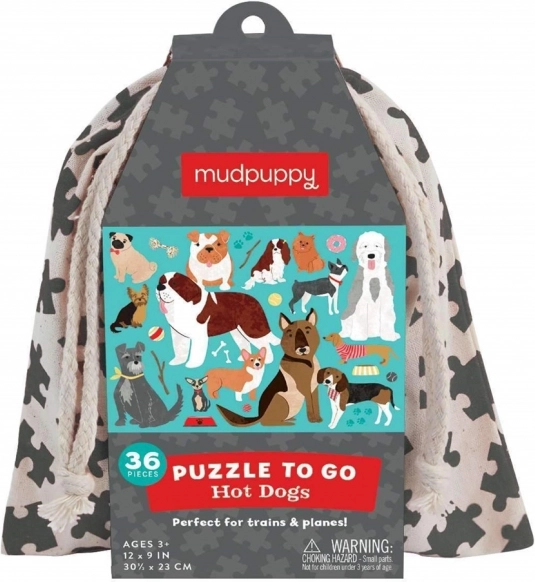 Kutyás Puzzle Szövet Zsákban 36 Darabos