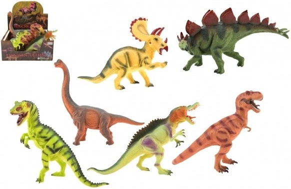 Műanyag dinoszaurusz készlet 25–32 cm, 6 figura dobozban