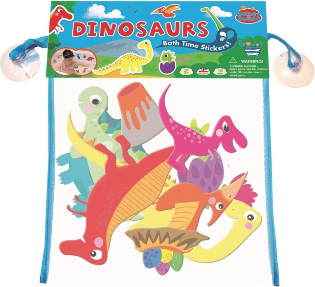 Dinoszauruszos fürdőmatricák hálóval