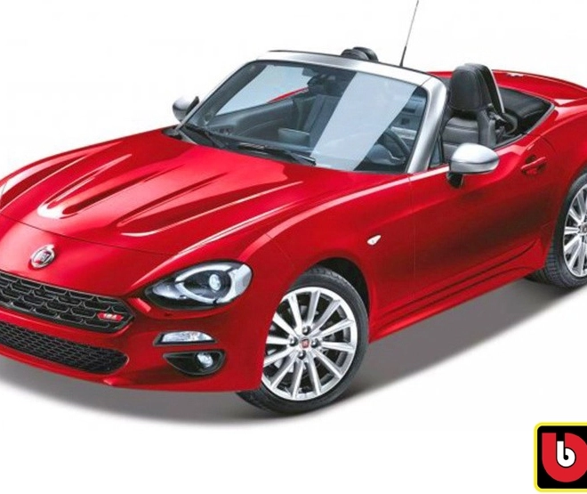 Bburago Fiat 124 Spider piros 1:24 modell