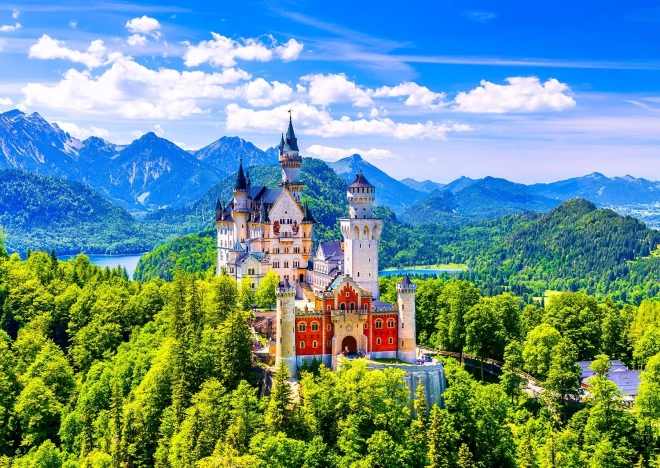 Puzzle Neuschwanstein kastély nyáron 1000 darabos