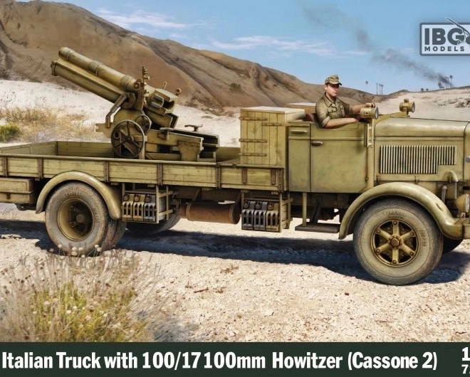 Olasz 3Ro teherautó 100/17 100mm-es tarackkal, 1/72 méretarányban