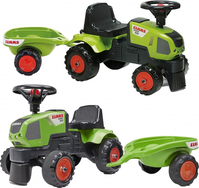 Lábbal hajtható traktor FALK CLAAS AXOS 310 levehető utánfutóval 1 éves kortól