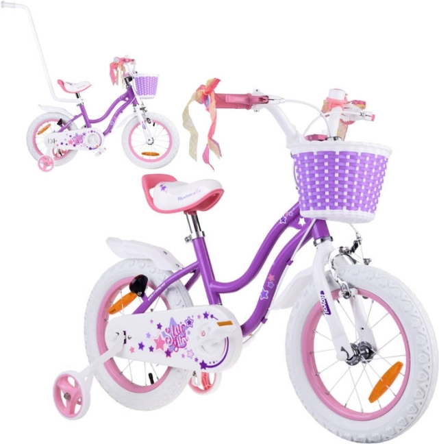 Royal baby star girl lány kerékpár 14" - kék – Lila