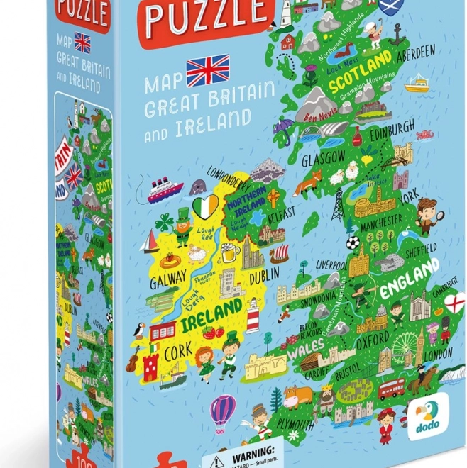 Dodo Puzzle Nagy-Britannia és Észak-Írország Térkép 100 darabos