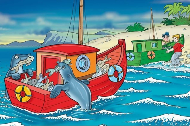 Fa puzzle – boldog fókák