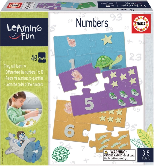 Oktató puzzle és játék Learning is Fun: számok
