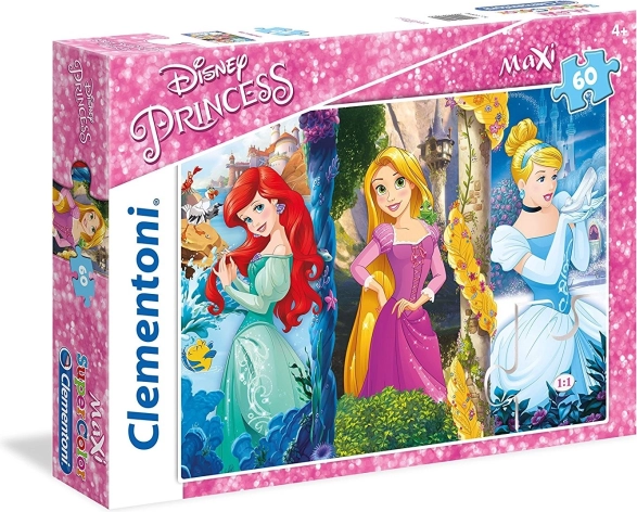 Puzzle Disney hercegnők: Ariel, Aranyhaj és Hamupipőke MAXI 60 darabos