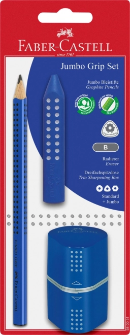 Faber-Castell Grip Jumbo grafit ceruza tartozékokkal kék