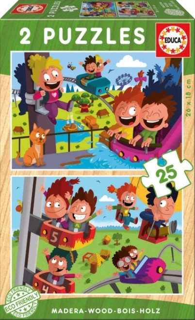 Fa puzzle Vidámpark 2x25 darab az EducA-tól