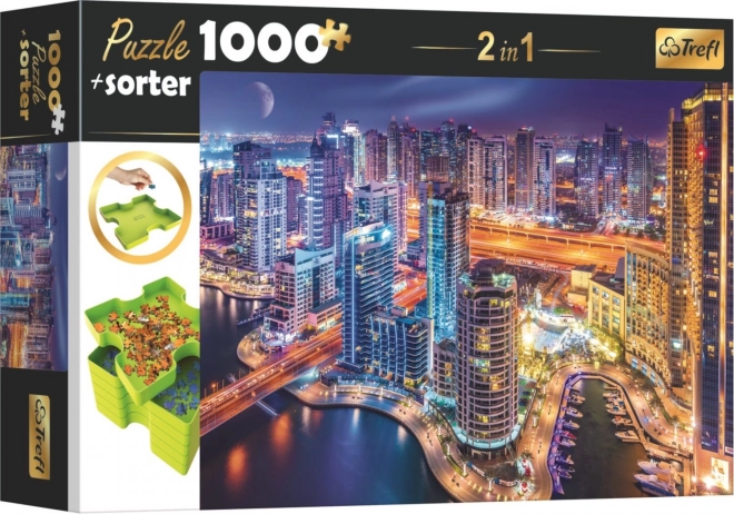 Trefl puzzle válogatóval 2 az 1-ben Éjszakai Dubaj 1000 darab