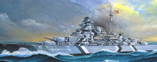 Műanyag modell a Tirpitz csatahajóról 1:800