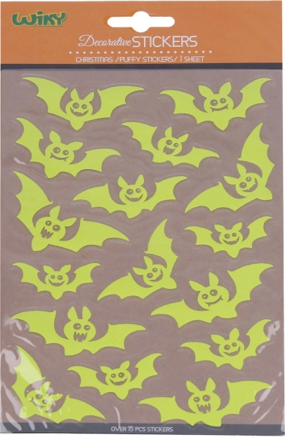 Foszforeszkáló Halloween Denevér matricák