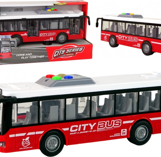 Interaktív zöld busz elemmel, súrlódásos meghajtással 1:16 – Red