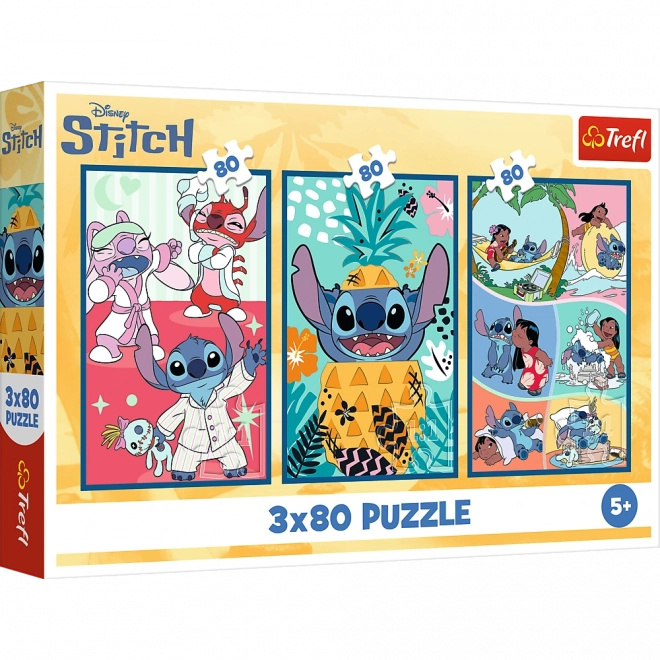 Puzzle Lilo & Stitch: Három Puzzle Egyben - Stitch 3x80 Darab