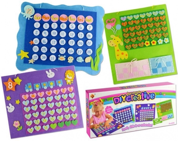 Textil kreatív készlet – gyerek naptár filcből