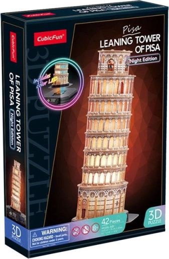 Puzzle 3D LED Éjszakai Kiadás: Pisai Ferde Torony