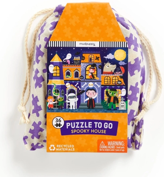 Mudpuppy Szellemház puzzle szövetzsákban