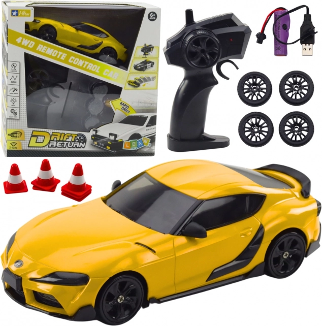 Sárga, távirányítású drift autó 4WD