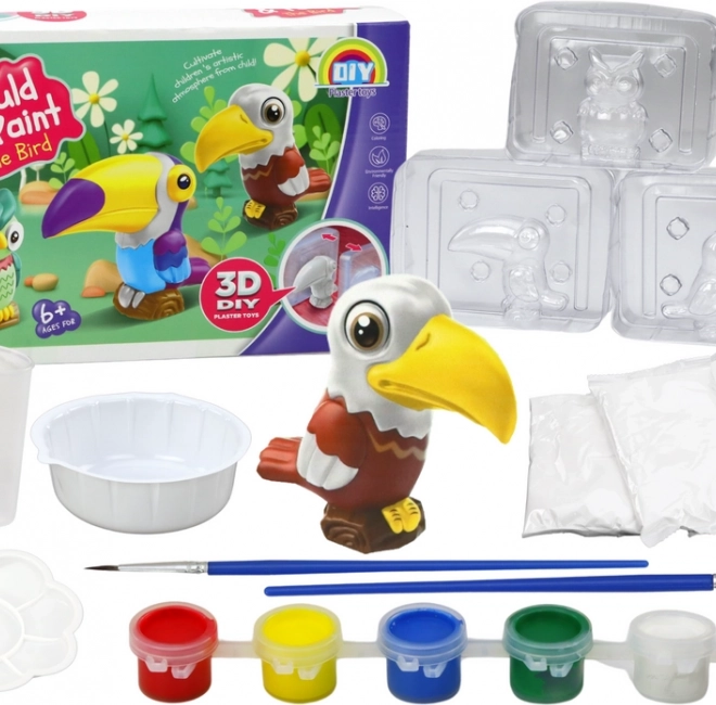 Kreatív művészeti készlet 3D Madarak gipsz és festékek