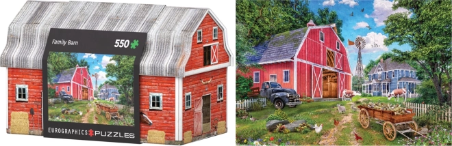 Puzzle fémdobozban – családi tanya, 550 darab, EUROGRAPHICS