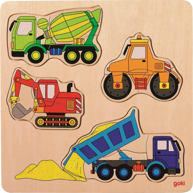 Fa Behelyezős Puzzle Építőipari Gépek