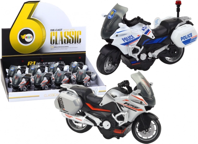 Súrlódásos hajtású motorkerékpár 1:10 rendőrségi sport