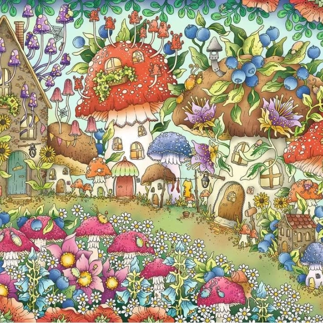RAVENSBURGER puzzle bájos gombaházikók virágos réten 1000 darab